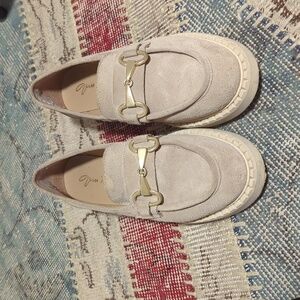 Jim's Suede Chunky Platform Horse-Bit Hardware Loafers Size 40